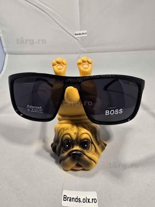 Promotie - Ochelari de soare polarizati Boss, Black Frame, Lucios, 802, made in Italy