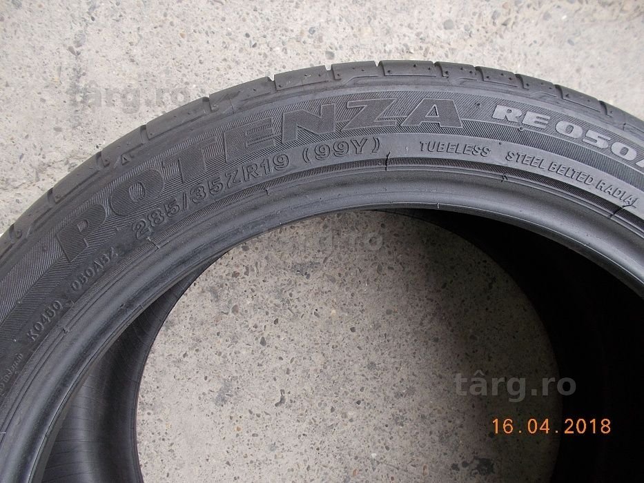 2 anvelope vara 285 35 19 bridgestone  profil 5,8 mm 4