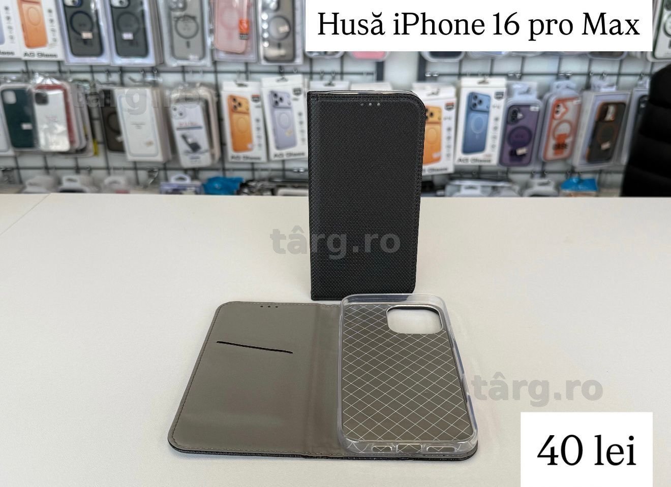 Husa tip carte - piele ecologica - iPhone 16 Pro Max 2