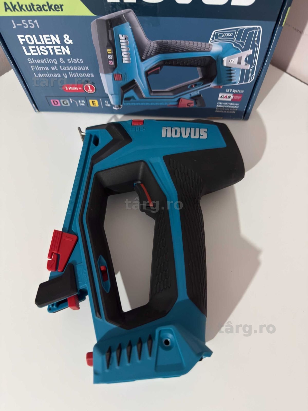 Capsator profesional fara fir tip tacker Novus / Metabo J-551 Compatibil acumulator METABO 2