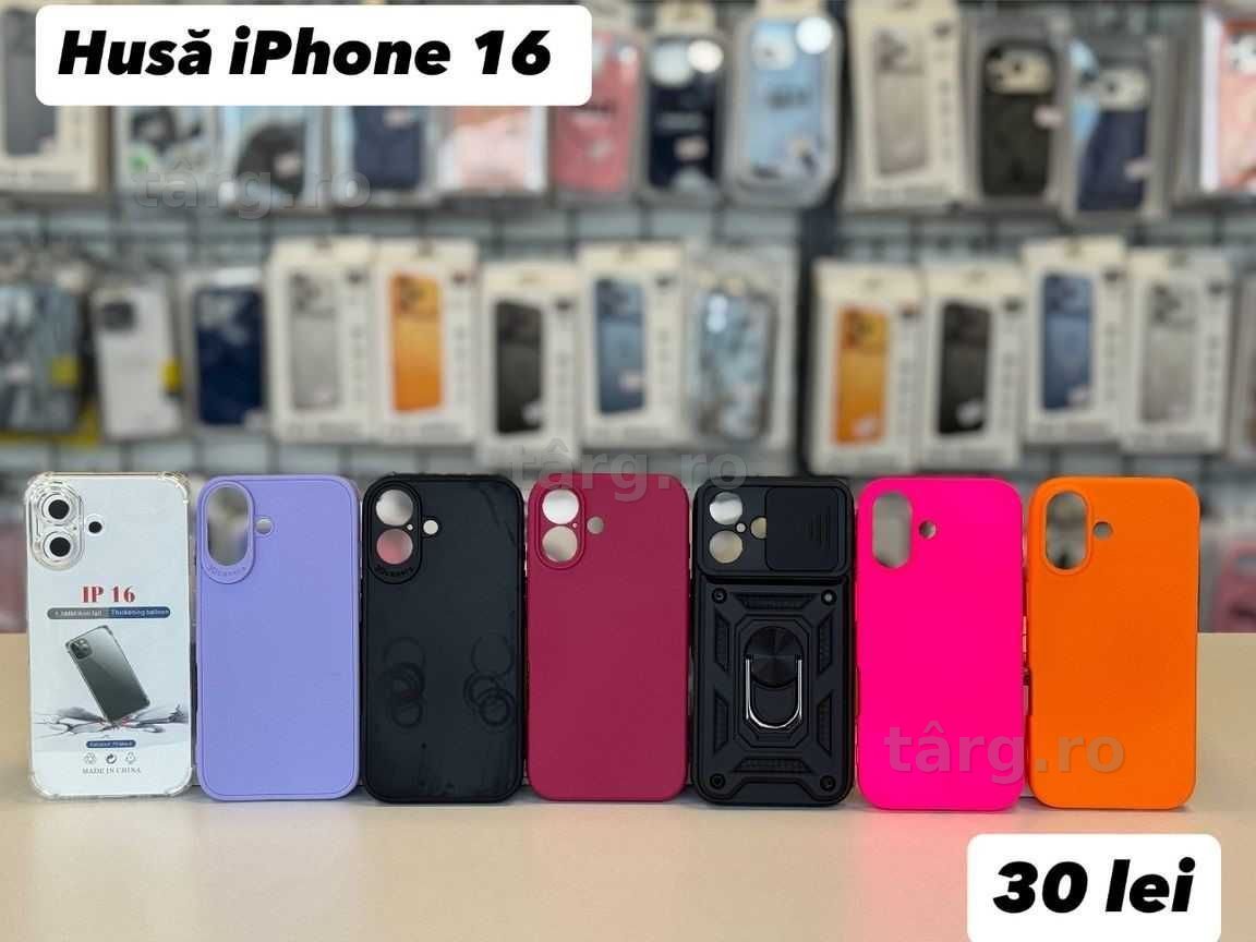 Husa silicon, folie, cablu, incarcator iPhone 16