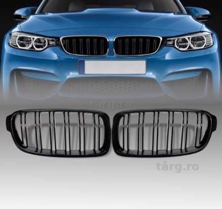 Negru Lucios / Carbon Grile Nari Duble M BMW F30 F31 F35 F80, CAPACE M