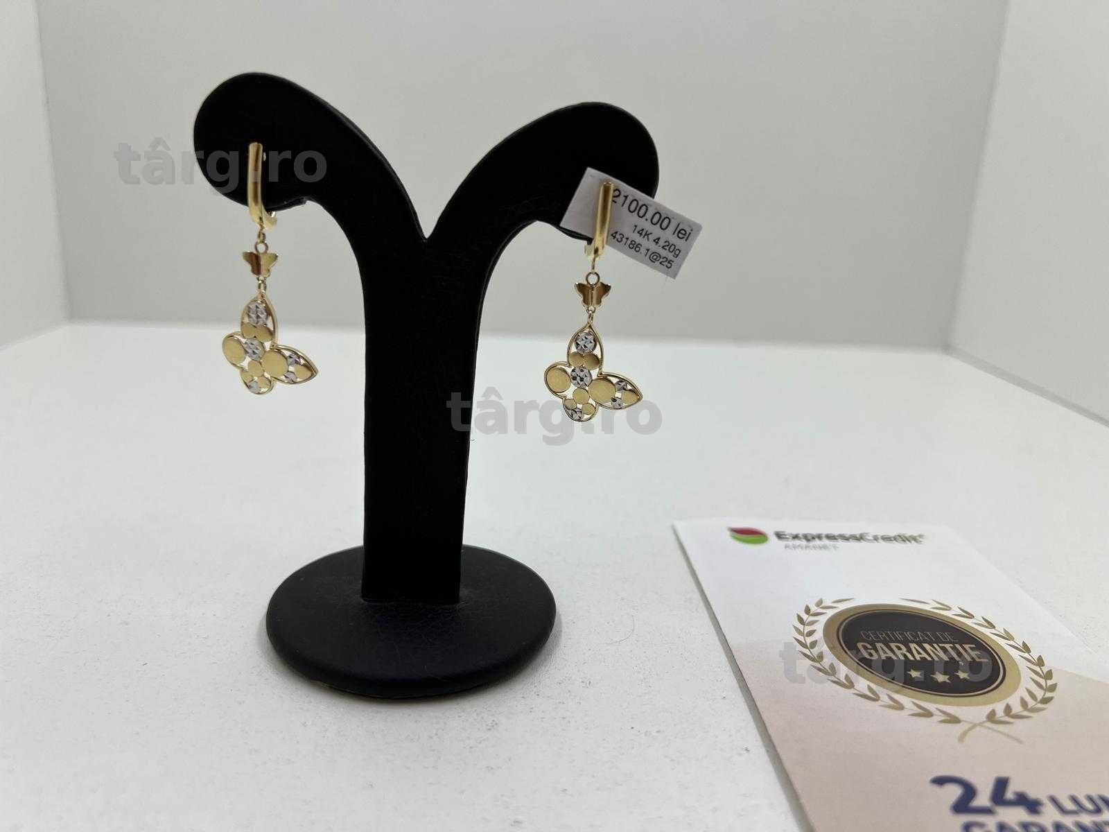 Cercei Aur 14K 4.20g (Ag25 Belvedere B.43186.1) Garantie 2 ani! 2
