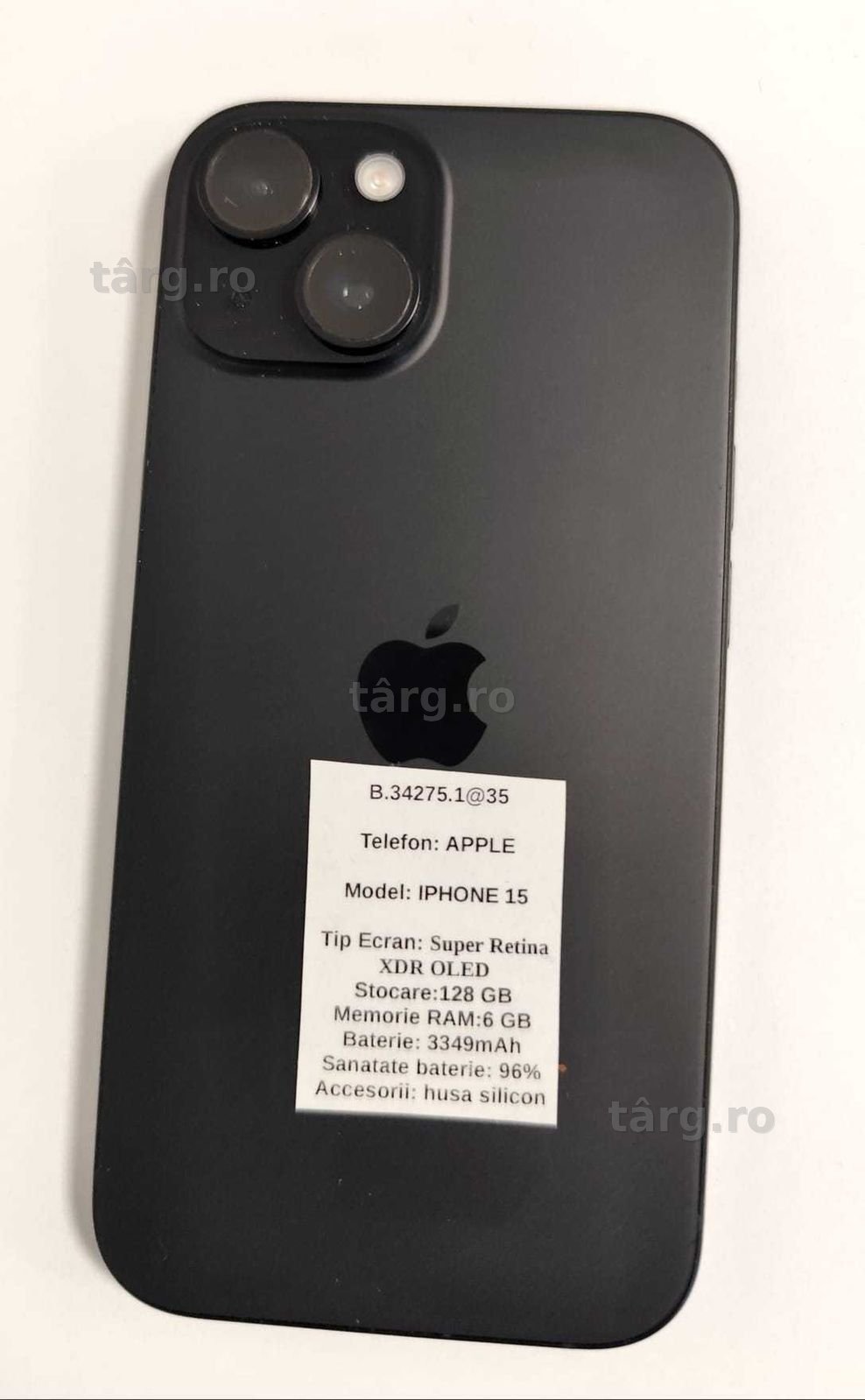 (AG 35)Telefon Apple iPhone 15 b.34275 -2500 Lei Garantie 2ani 5