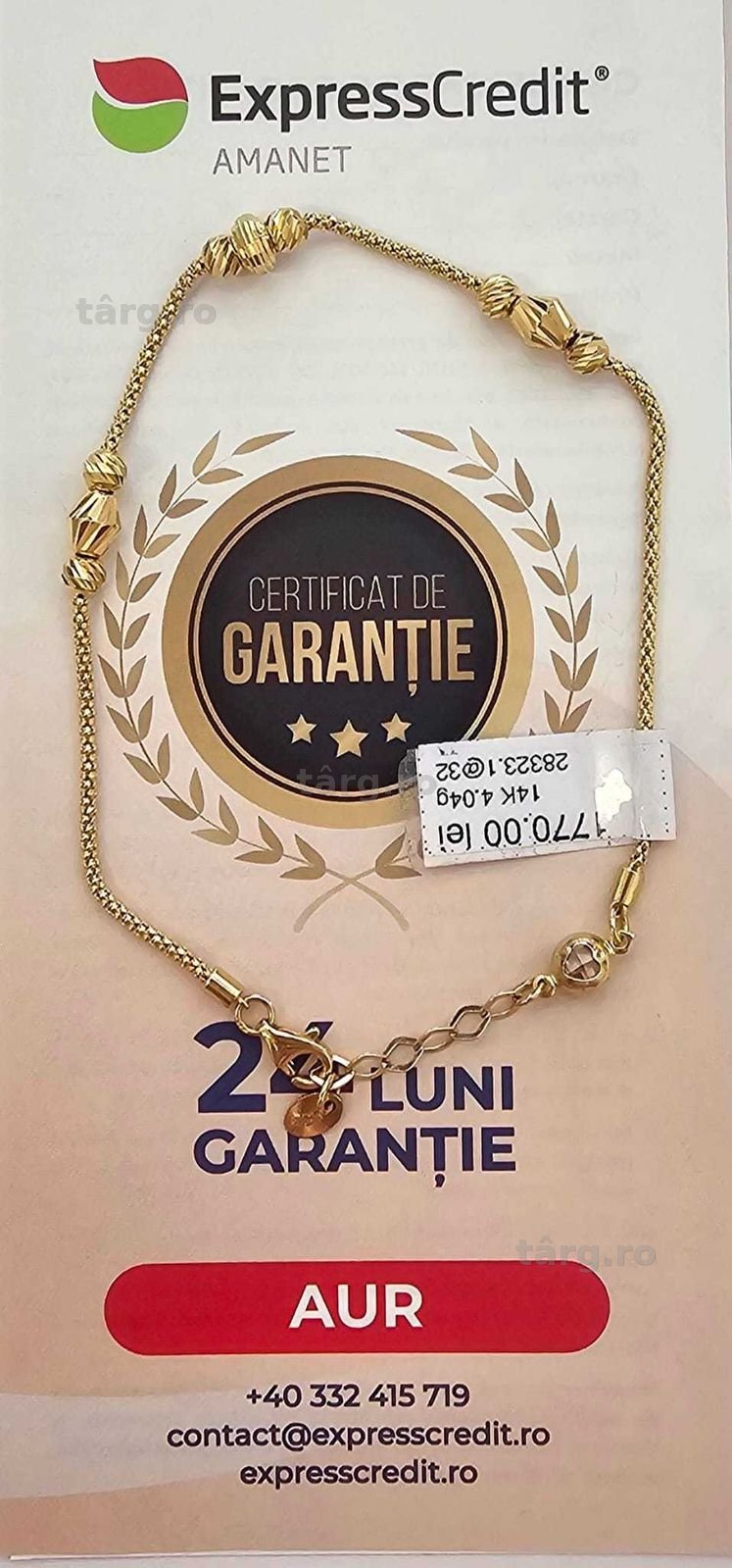 Bratara Aur 14K 4.04g (AG35 B:28323.1*32)Garantie 2 Ani!