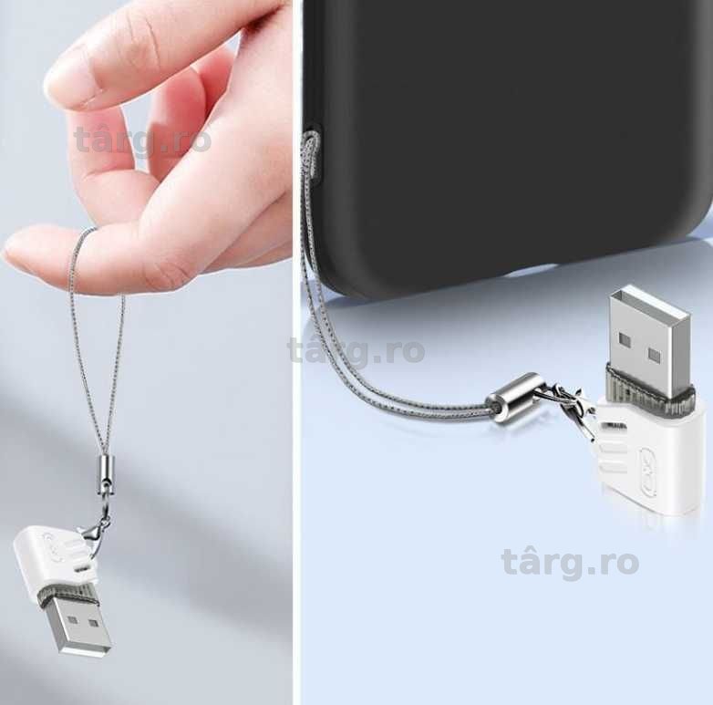 Adaptor XO-NB256D, Type-C la USB, Transfer date OTG 480MBps, Alb 4