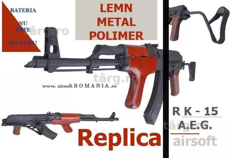 Pusca AK47 AIMS RK-15 Metal&Lemn Double Bell airsoft fara baterie