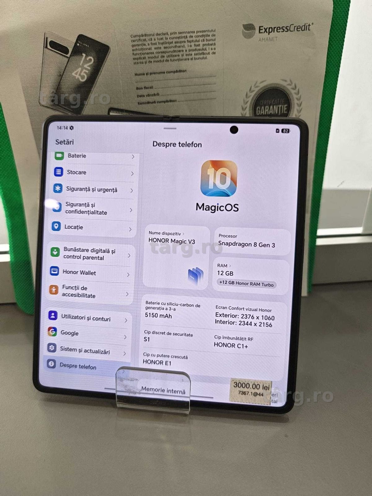 Honor Magic V3 5G 12/512GB (Ag44 B7367) - Garantie 2 ani!