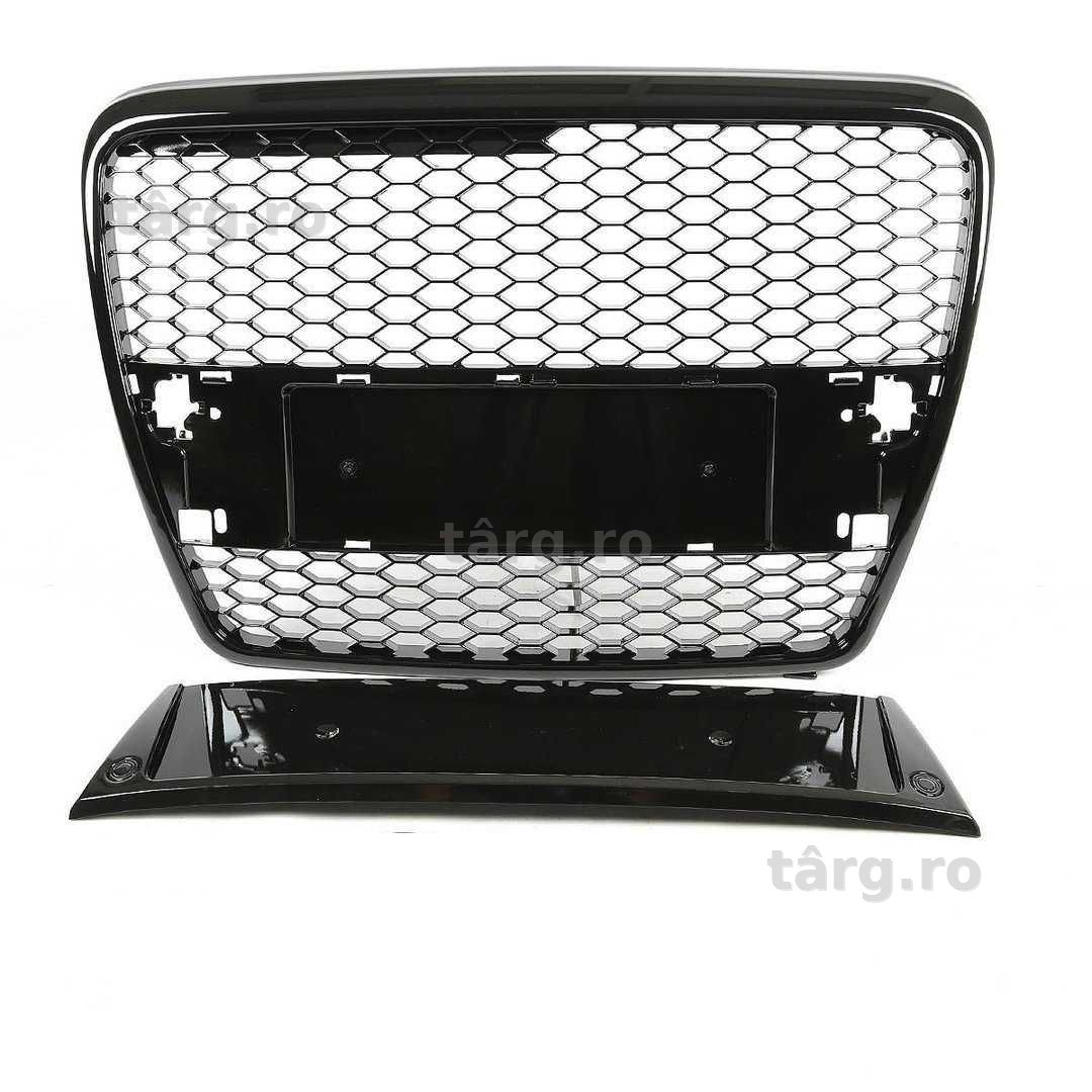 Grila radiator pentruAUDI A6 C6 2004-2009 cu/fara PDC negru lucios