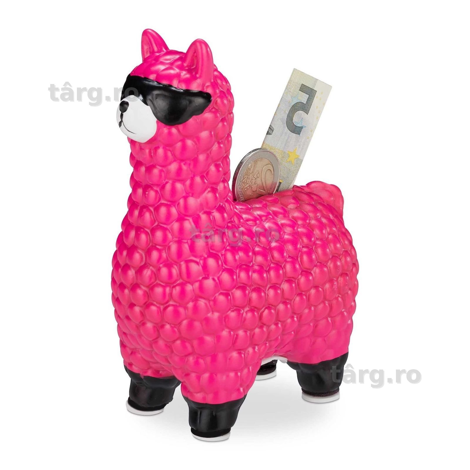 Pusculita Lama Cool design amuzant ochelari de soare 100% ceramica roz
