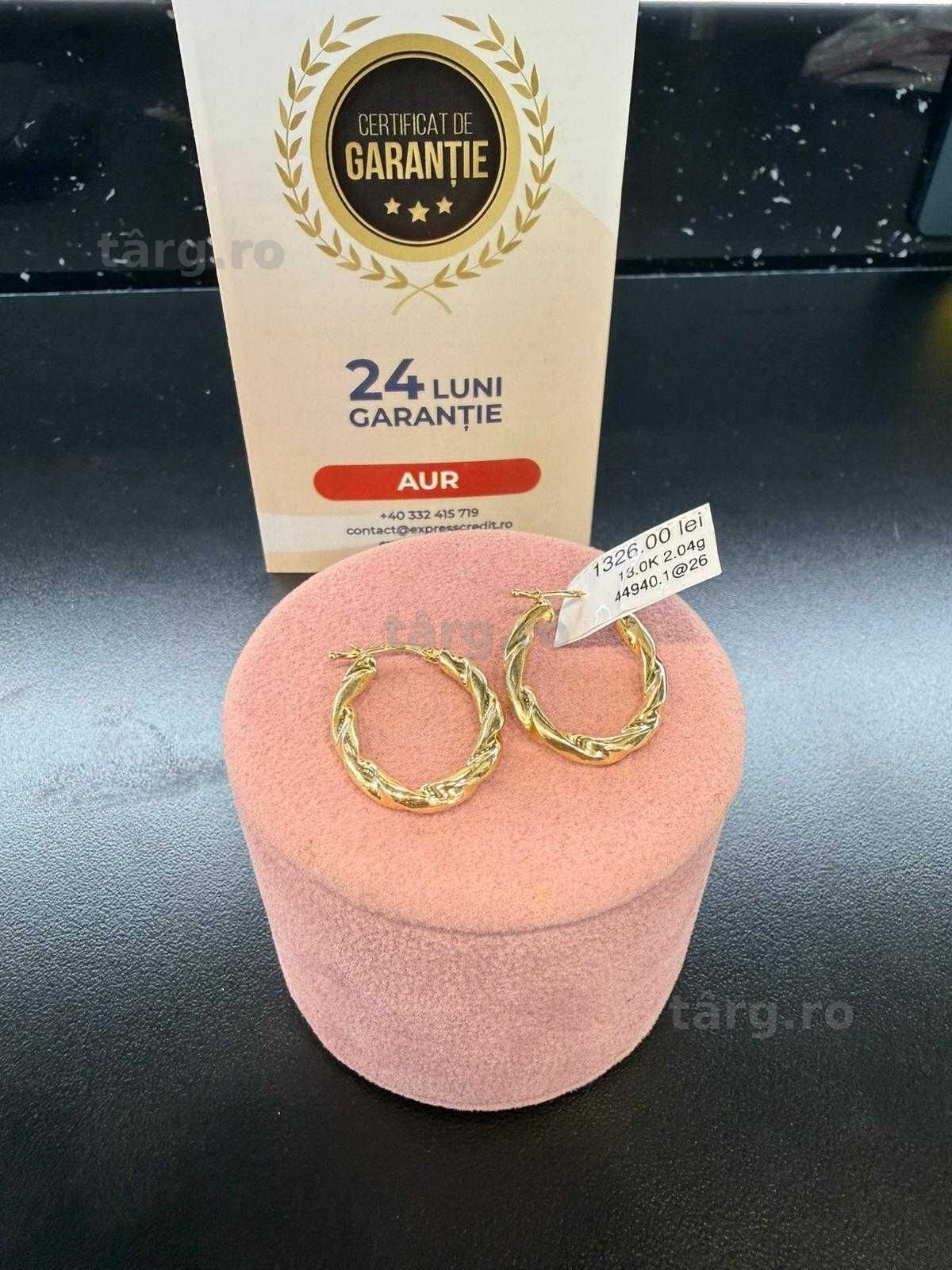 Cercei aur 14k 2.04g (Iulius Mall)(B-44940) Garantie 2 ani!