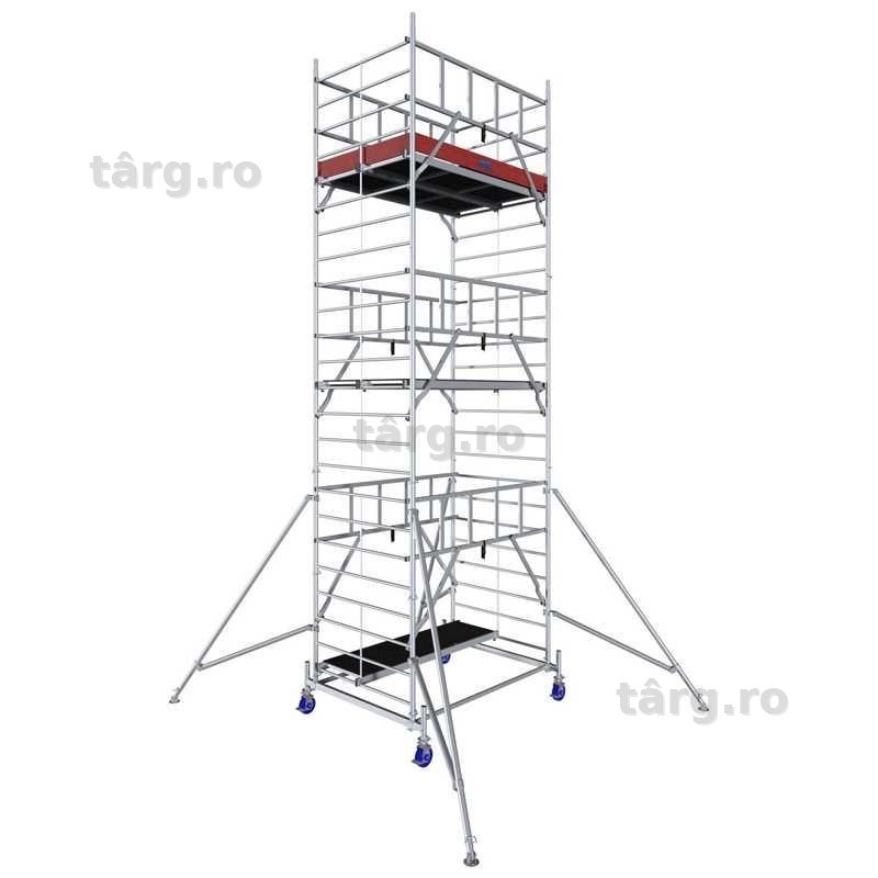Schela Protec XXL 1,2 x 2m, aluminiu, inaltime lucru 7,3m, inaltime max. platforma 5,3m - KR-945143