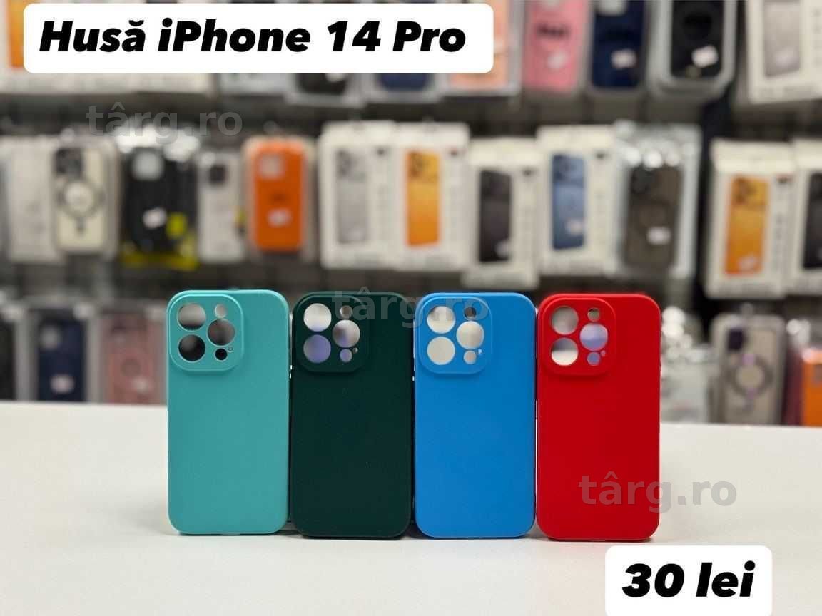 Husa silicon, folie, cablu, incarcator iPhone 14 Pro