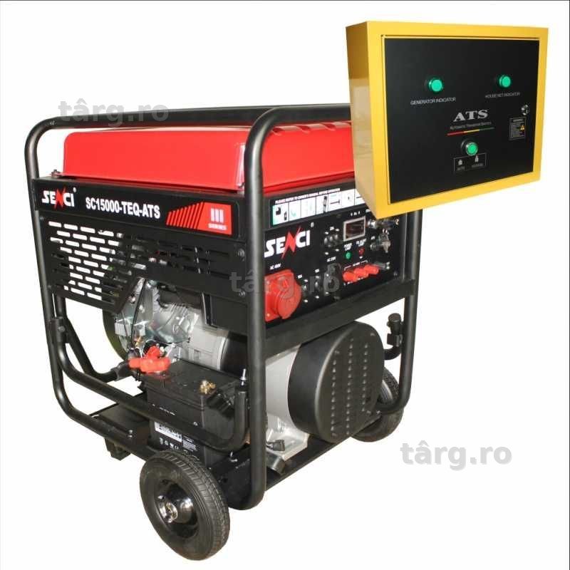 Generator de curent SENCI SC15000TE EVO-ATS putere maxima 13 kW/400V 4 KW/230V motor benzina ATS inclus