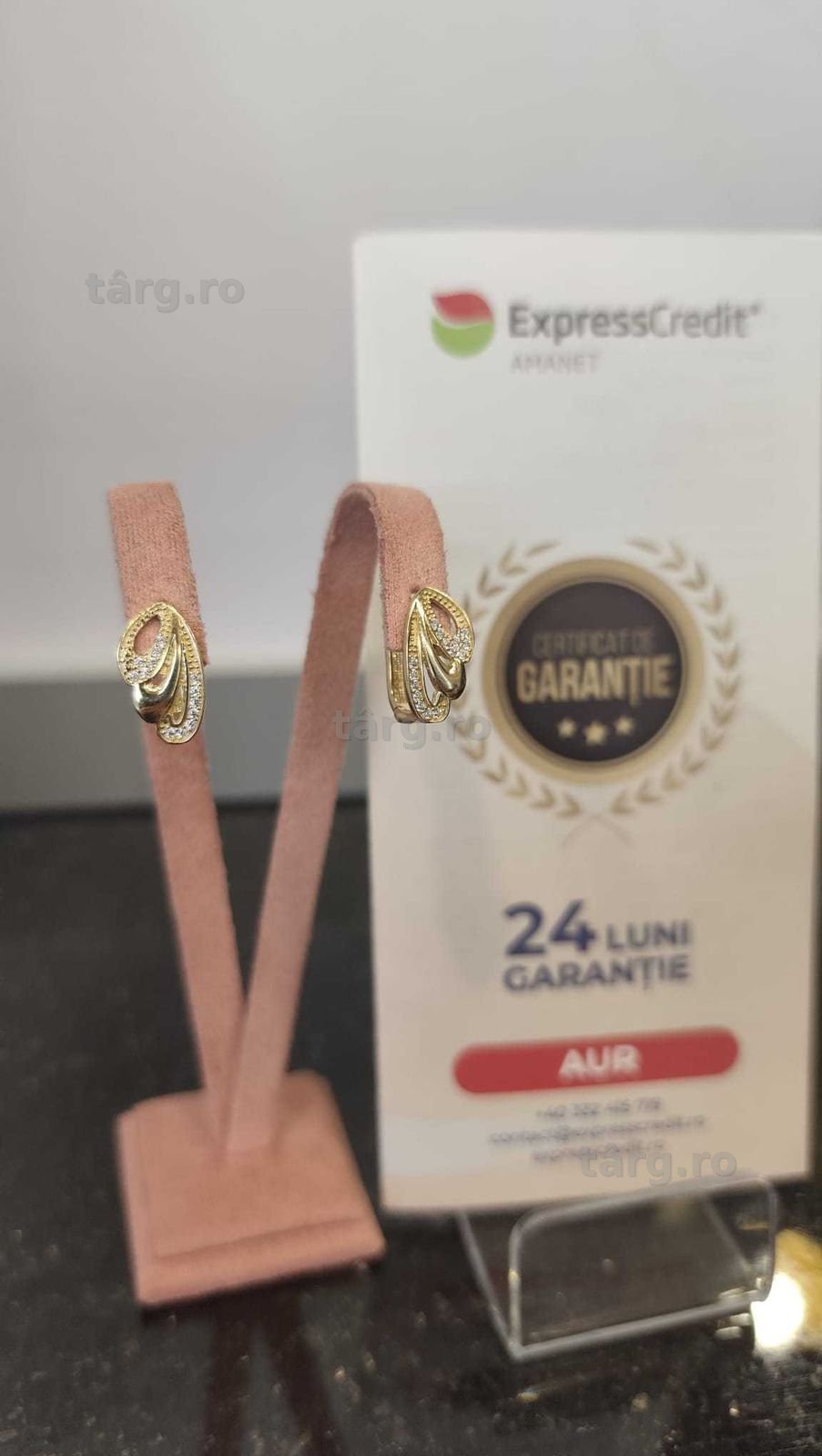 Cercei aur 14k (Iulius Mall)(B-593) Garantie 2 ani!