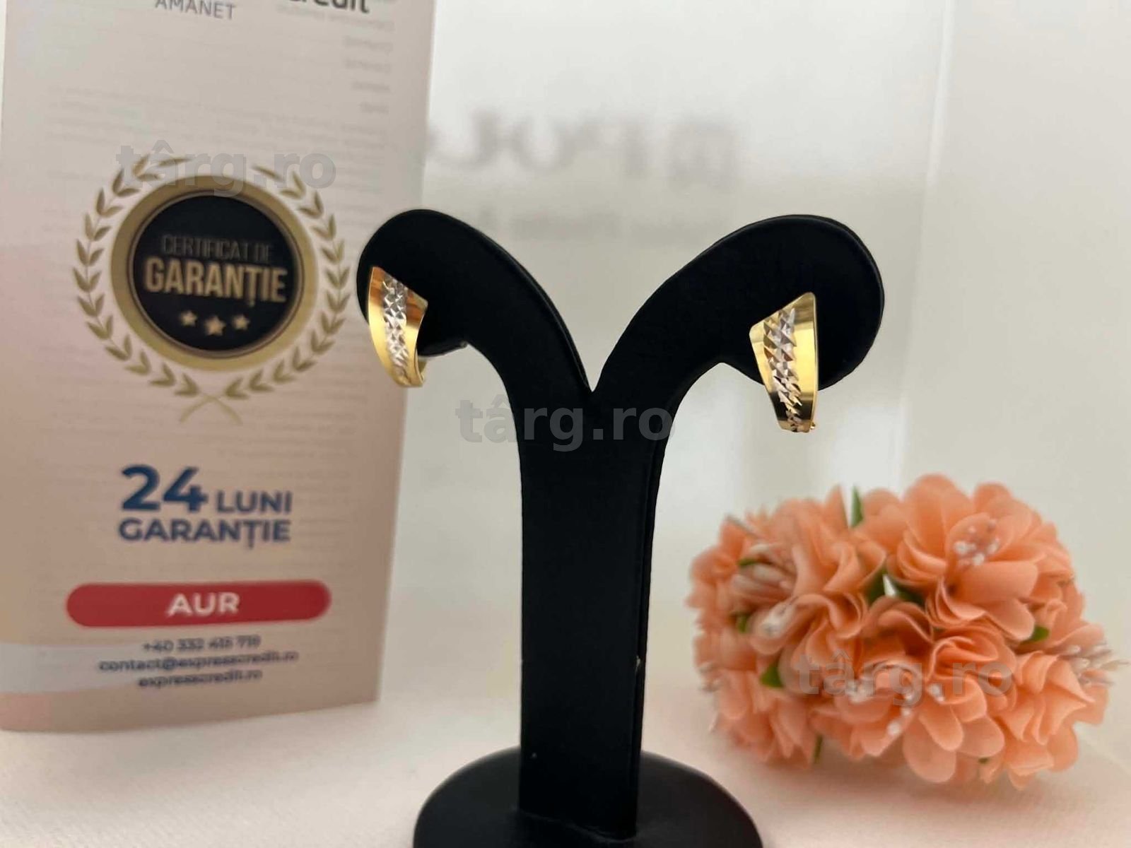 Cercei Aur 14k 1.73g (AG16 Moldova b33041)-Garantie 2 ani! 3