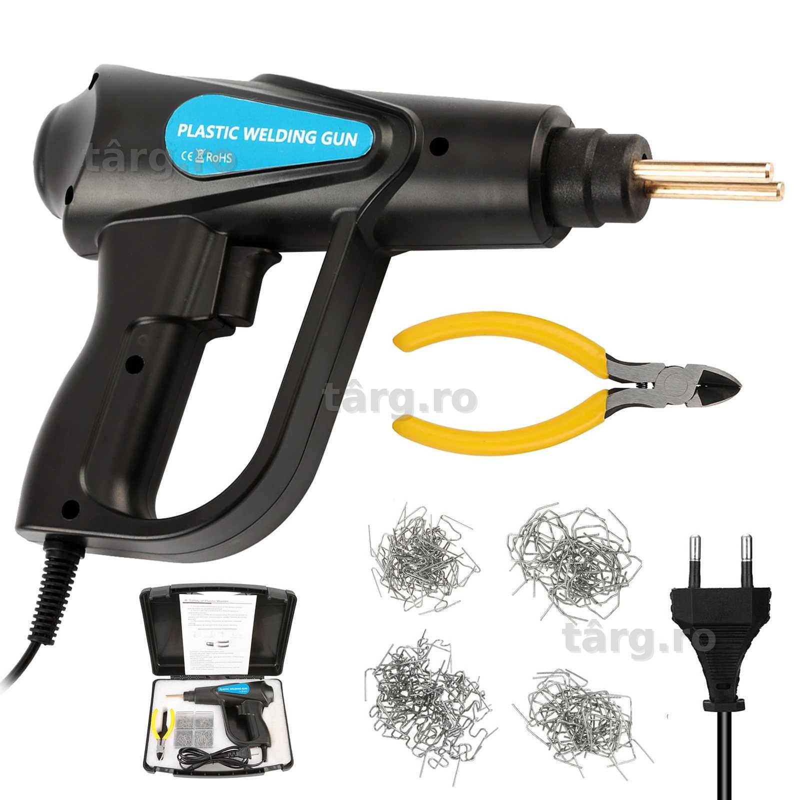 NOU! 70W Pistol Aparat Lipit Sudat Plastic Profesional +200/800Capse