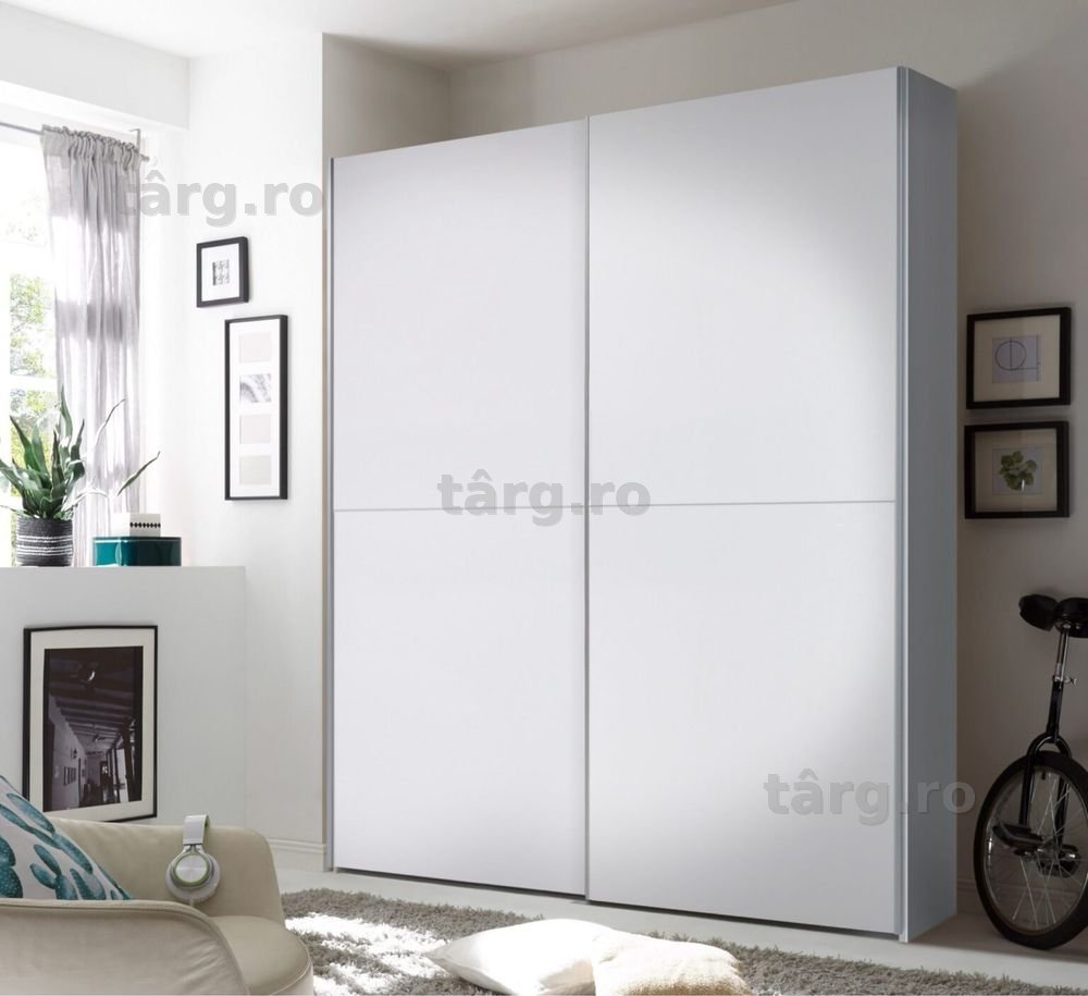 Dulap cu usi glisante Time , Alb , 170 cm latime