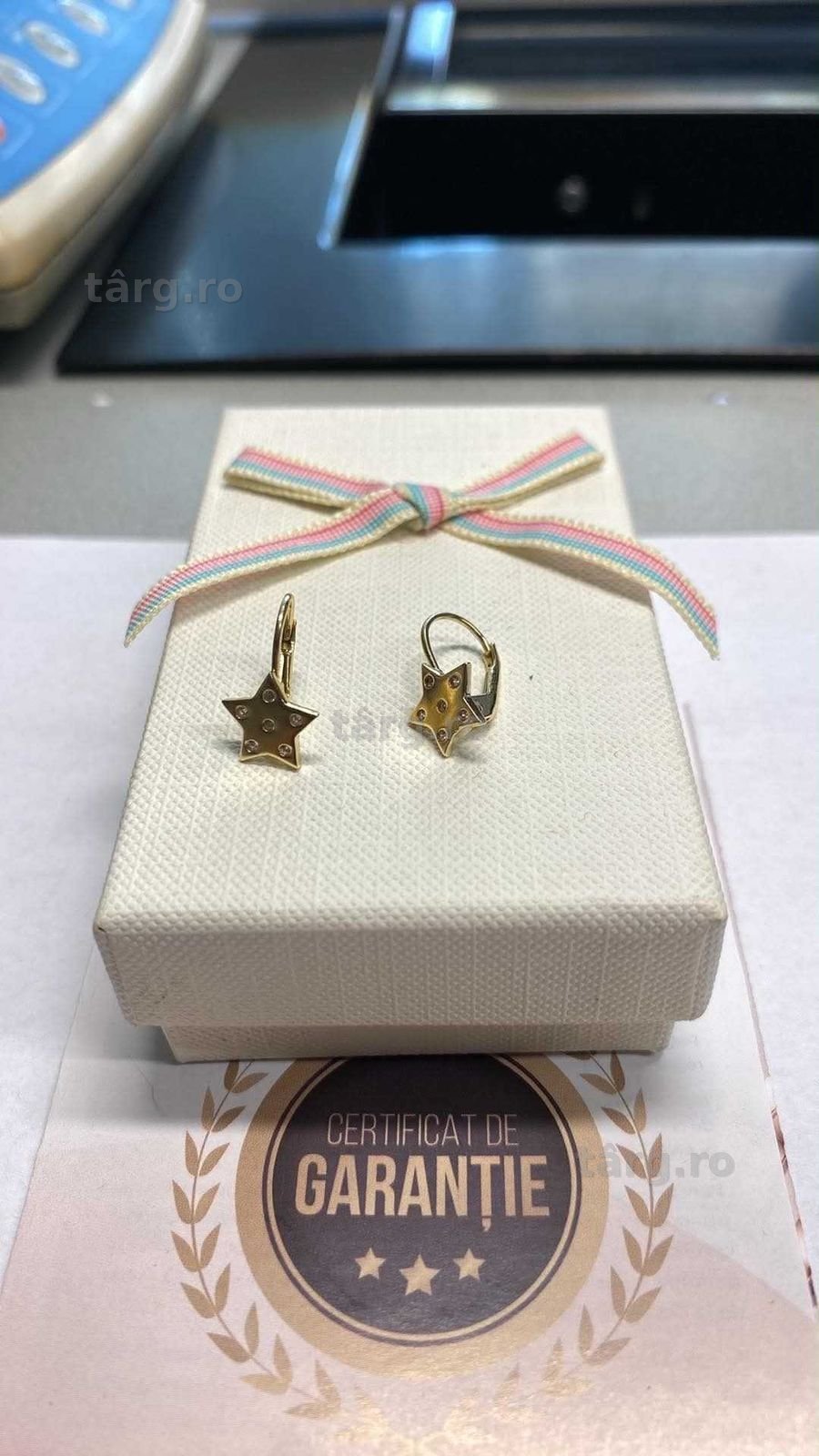 Cercei aur 14k ( Tomesti b 33480) Garantie 2 ani !
