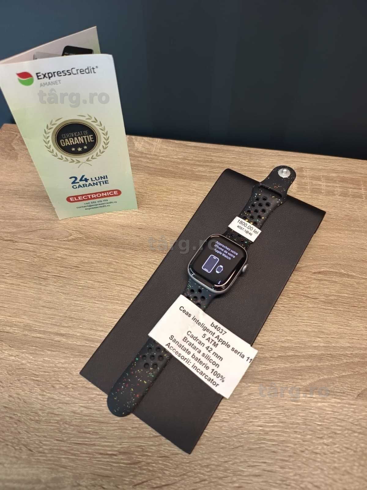 (AG51) Smartwatch Apple Seria 11 42mm b4037 - Garantie 2 ani!