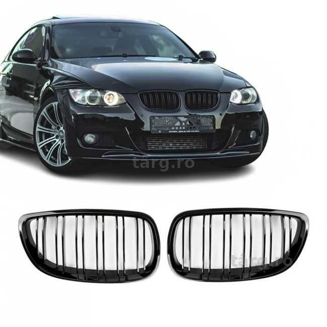 Grile Duble Bara Fata Nari M Style BMW E92 E93 Pre-FACELIFT // FACELIFT, Negru Lucios