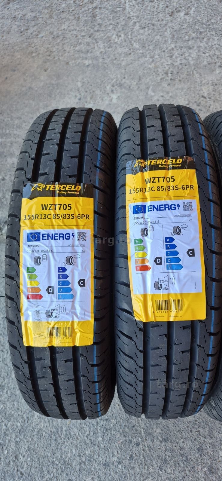4 anvelope vara noi Tercelo 155/13C,dot 2025.Pretul este pe bucata. 2