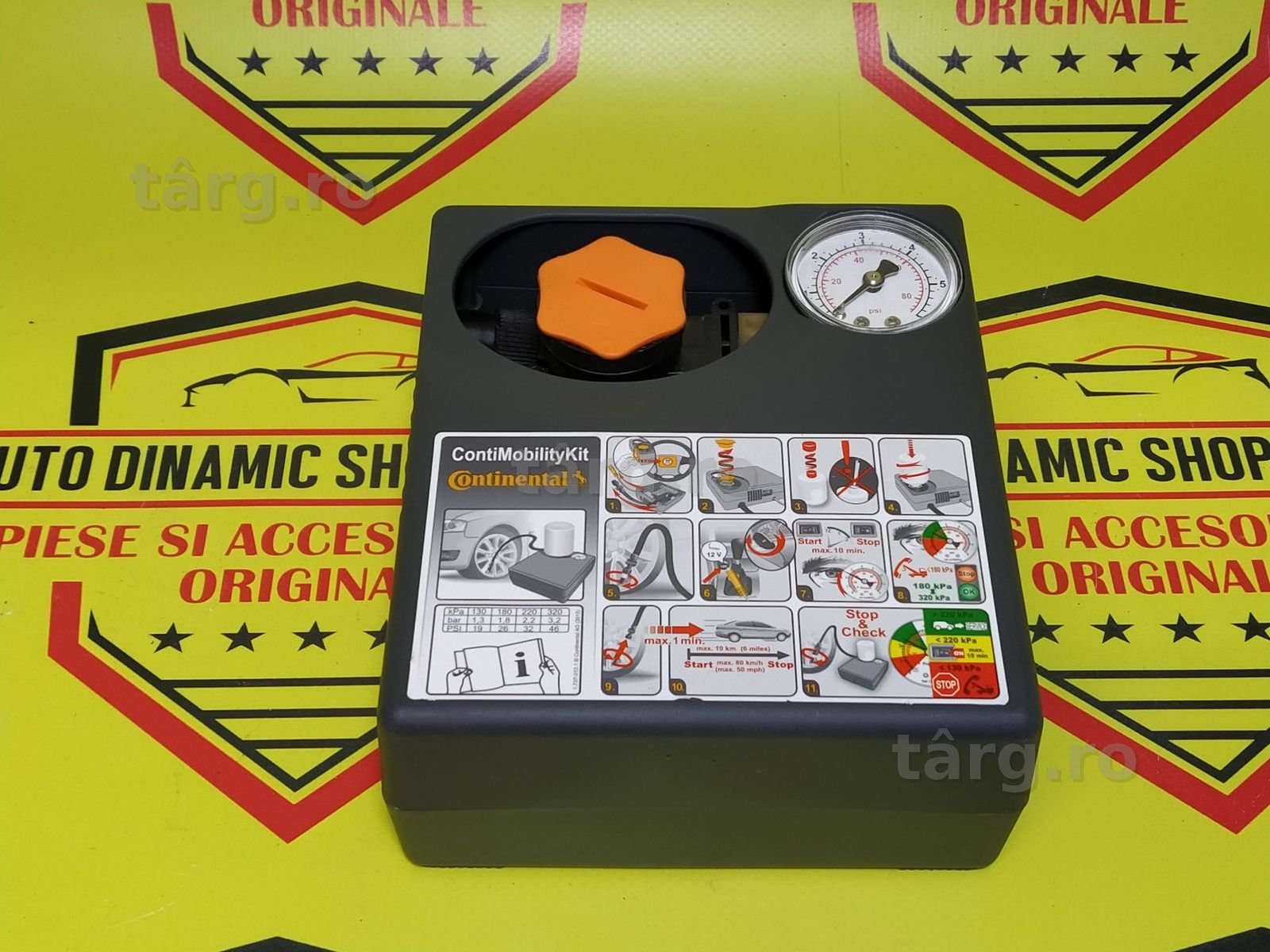 Compresor auto aer umflat roti original Continental 120 W 12V 10A