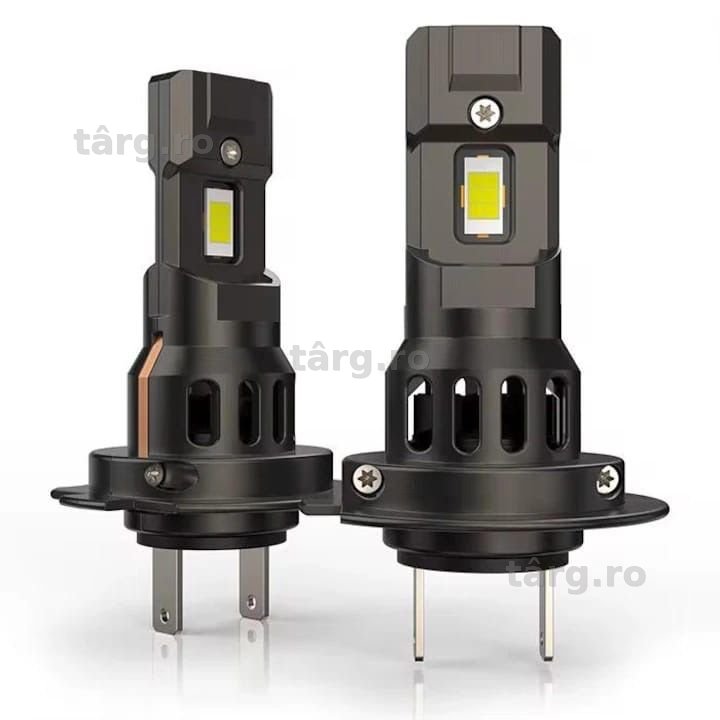 Set Două Becuri Led H7 Cree 380Watti/36000Lm/6000K /Ventilator Mic