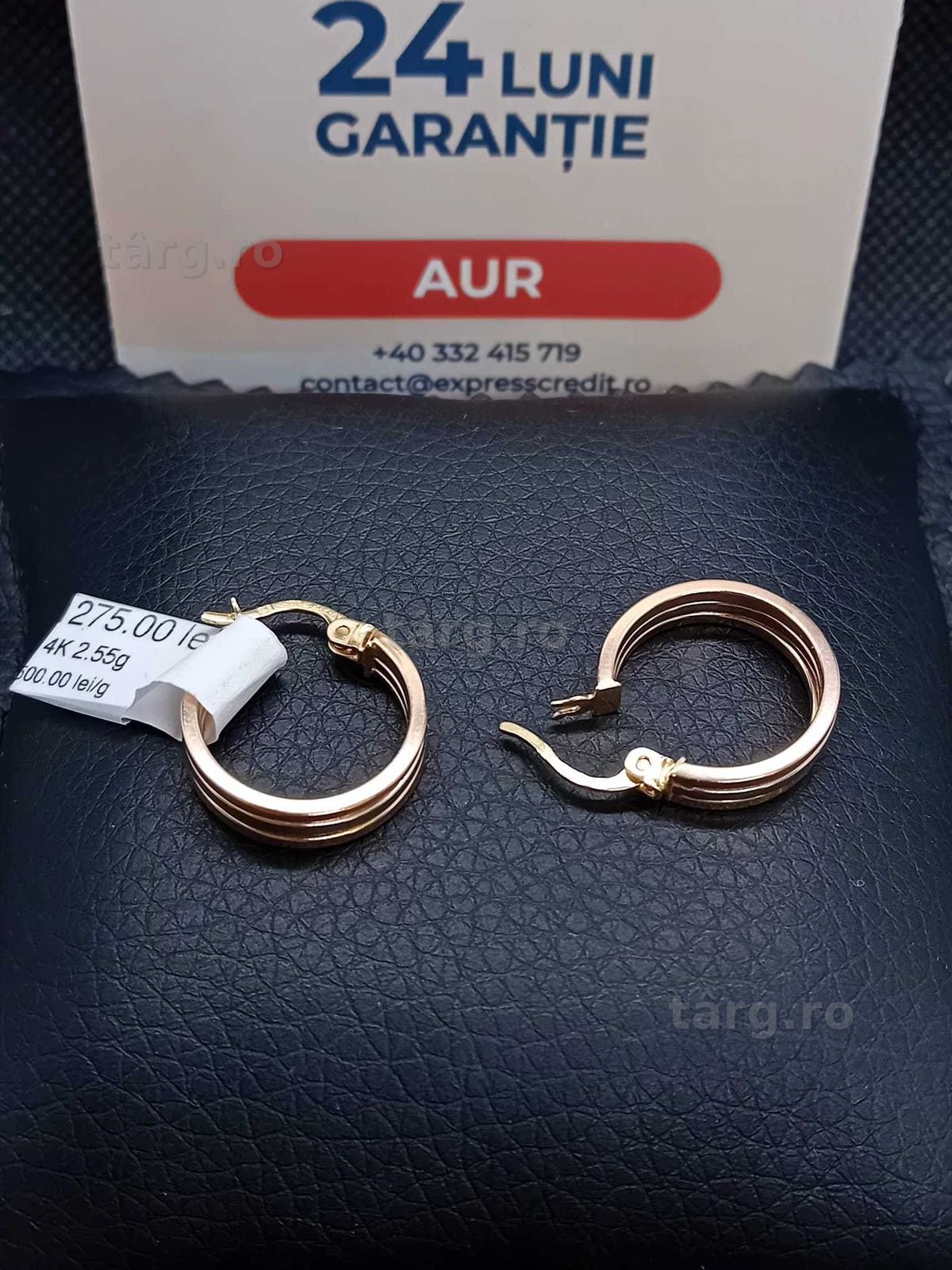 Cercei aur 14k 2.55g (B.25625 AG31 Barboi) Garantie 2 ani! 2