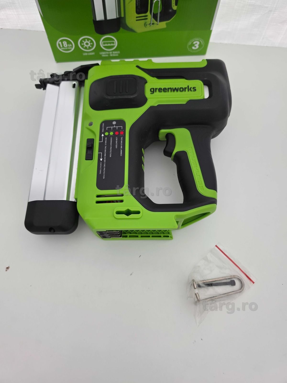 Pistol de cuie Greenworks AirStrike GD24BN, 110 cuie min, 24V fără perii 3