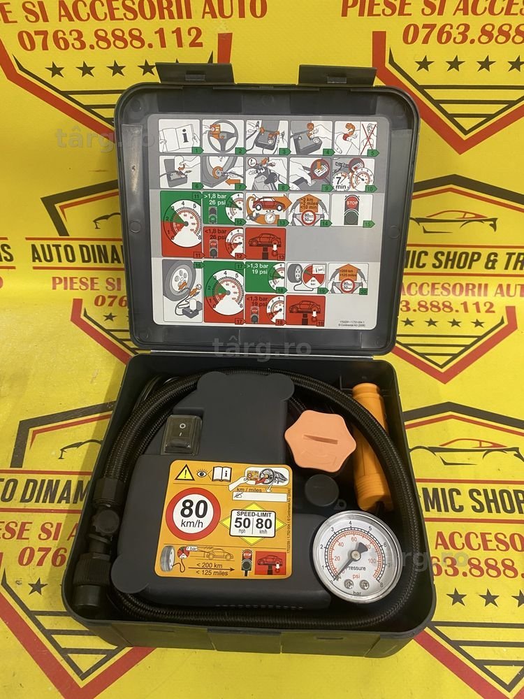 Compresor auto umflat roti 12V 15A 180W original Continental