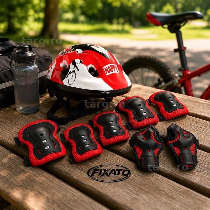 Set Protectie Pentru Copii 7 in 1, Casca, Genunchiere, Cotiere si Aparatori Incheieturi pentru Bicicleta, Trotineta, Role 4
