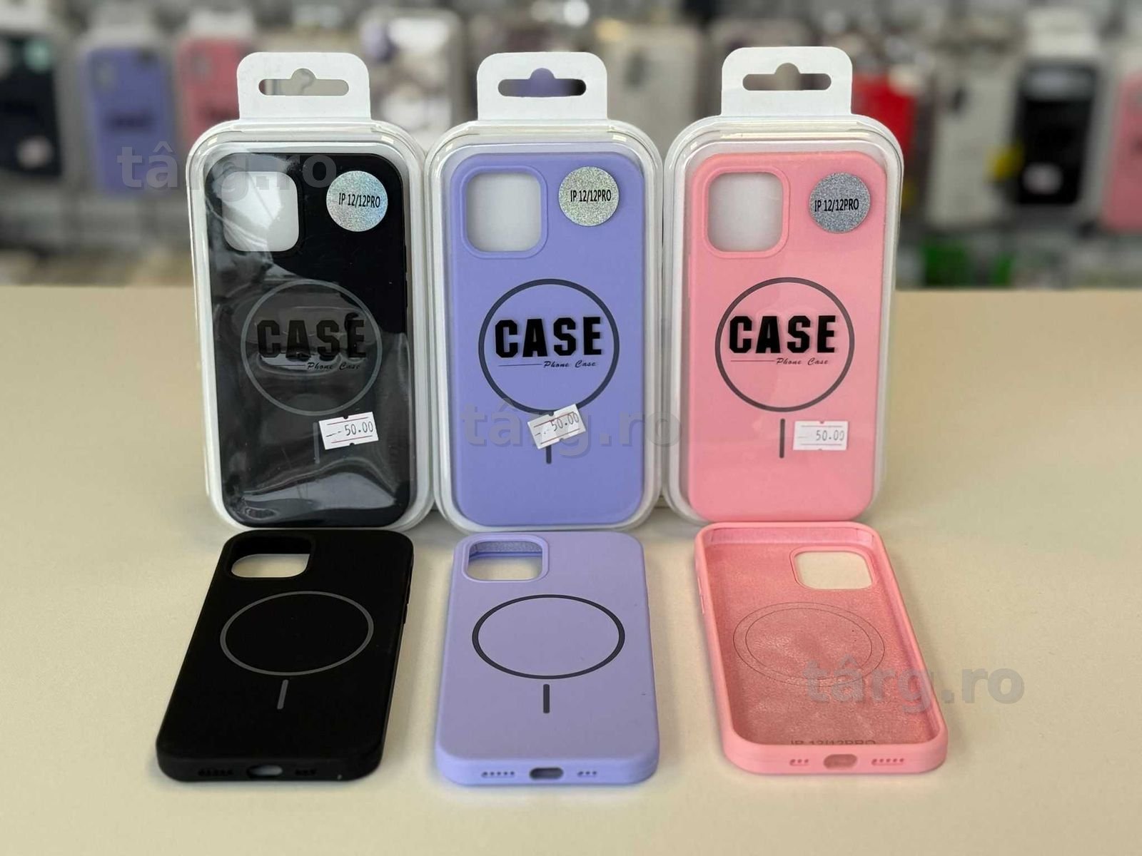Husa silicon cu MagSafe cu catifea la interior, Folie, Cablu, Incarcator iPhone 12 / 12 Pro 2