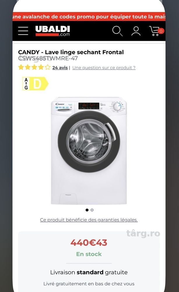 Masină de spălat cu uscător Candy 8/5 kg