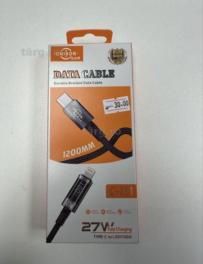 Cablu Tip C - Lightning Fast Charge iPhone 6, 7, 8, X, 11, 12, 13, 14