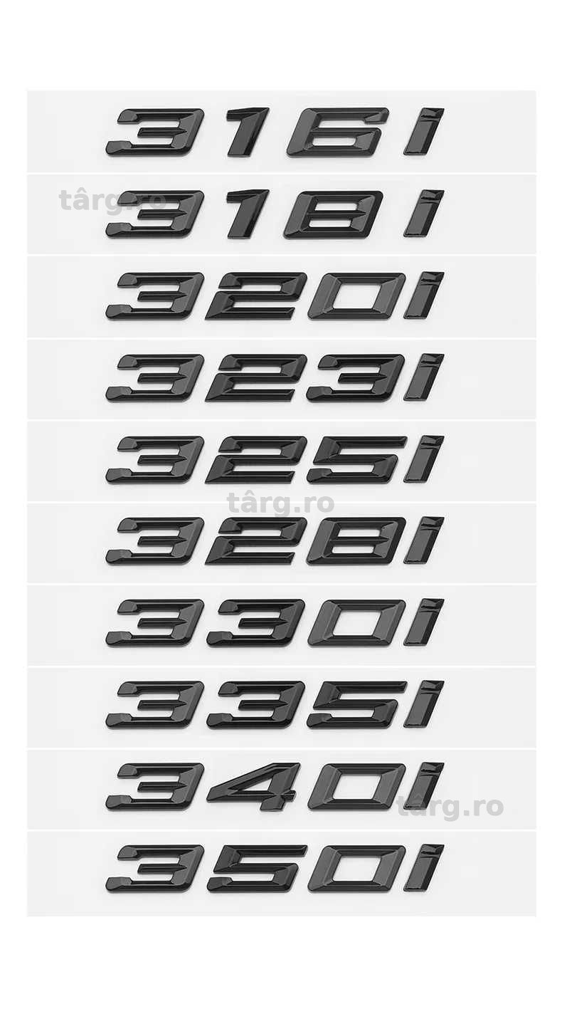 Emblema Sigla LOGO Cifre BMW Portbagaj 320 330 335 340 420 430, Negru
