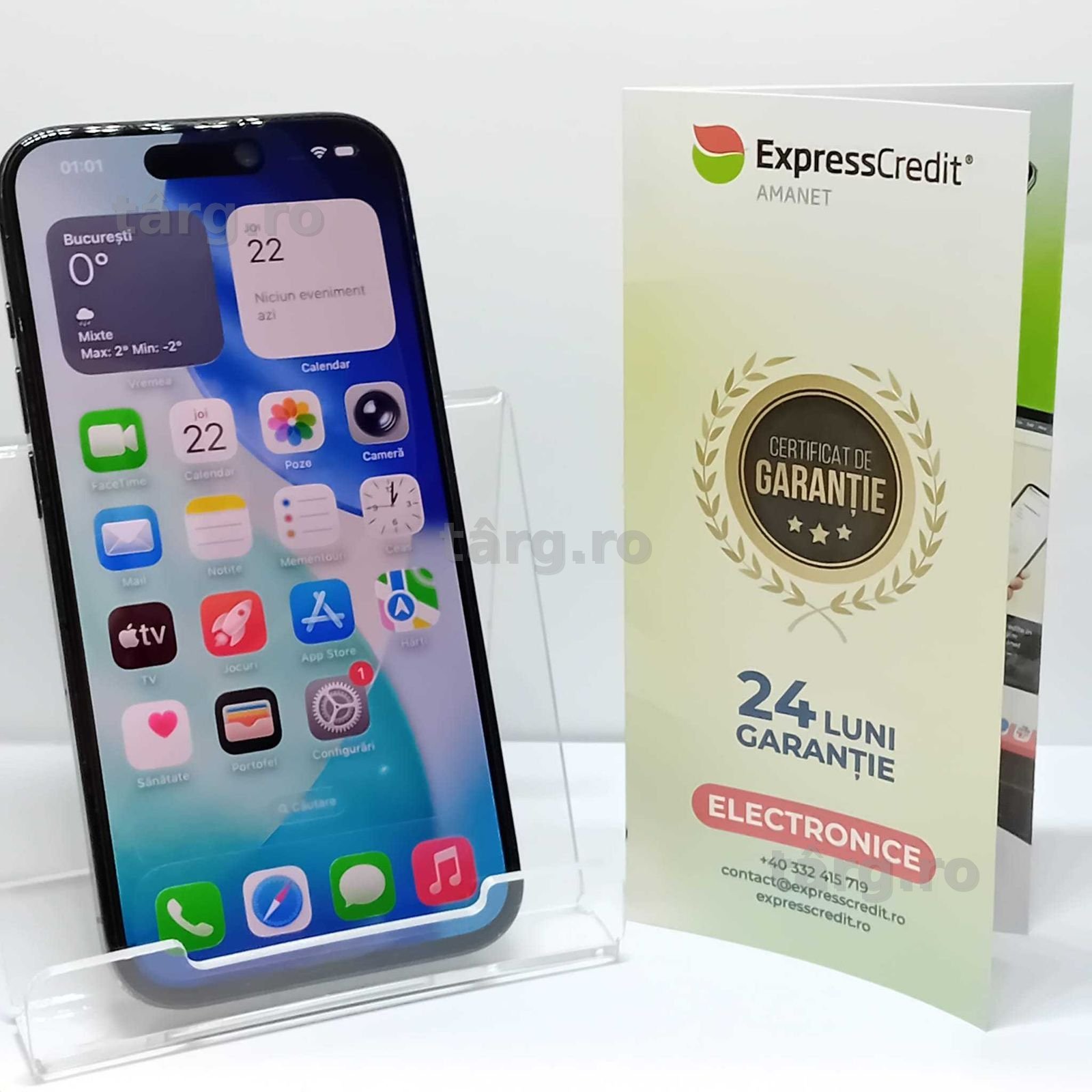 Iphone 15 Pro 256Gb 88% baterie ( Ag17 Tomesti ] [ B.51115 ) Garantie 2 ani