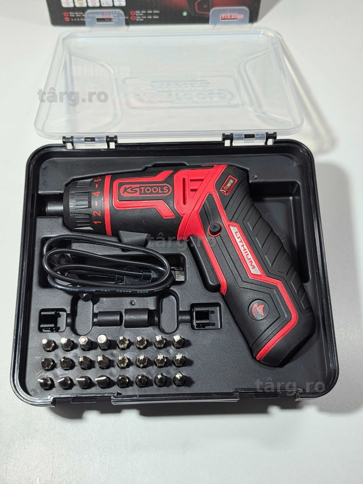 Ks Tools MONSTER Surubelnita cu acumulator + trusa de biti 4