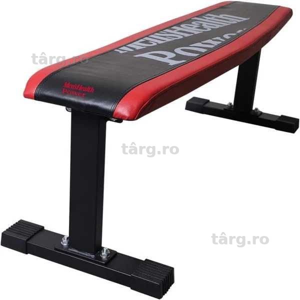 Bancă de exerciții plană, negru/roșu, Lukadora