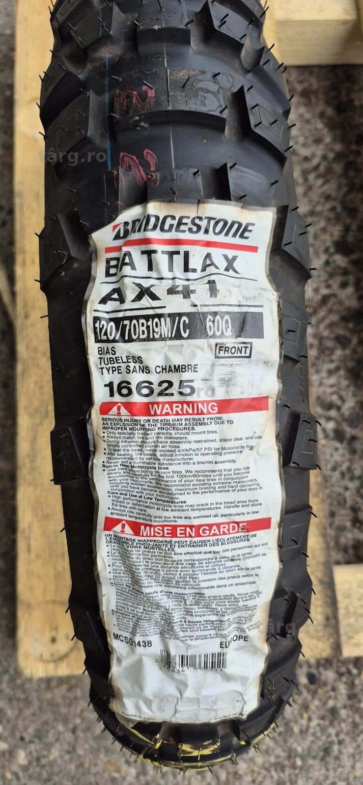 O anvelopa moto fata noua Bridgestone 120/70B19M/C,dot 2018. 2