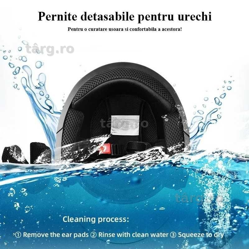 Casca Moto/Scuter/ATV, viziera dubla, marime universala, Albastru 4