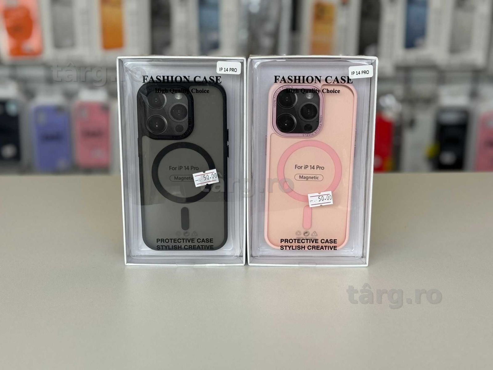 Husa cu MagSafe Fumurie , folie, cablu, incarcator iPhone 14 Pro