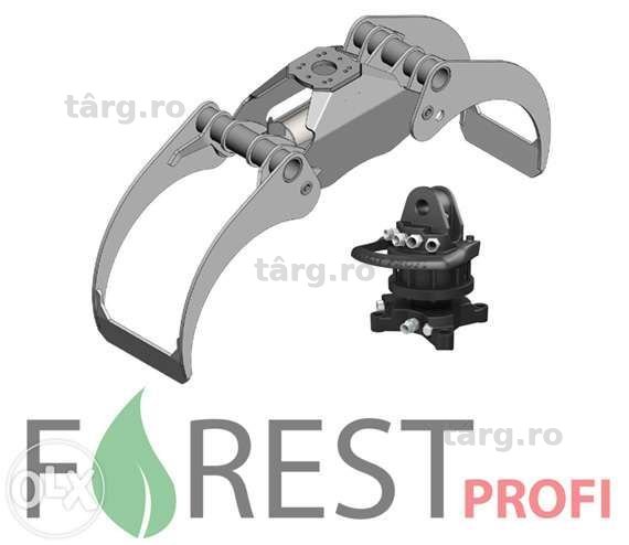 Graifer 135 cm compatibil cu rotator 3 tone cu flansa