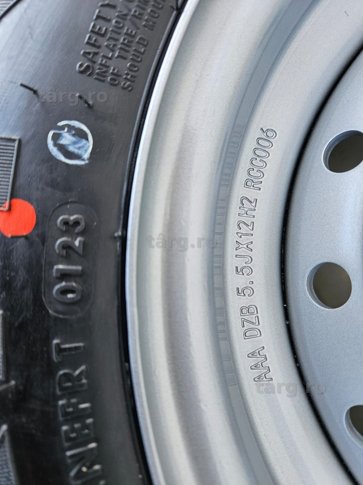 Roata completa remorca SECURITY 185/60 R12C,  Janta 5.5jx12, ET30 4