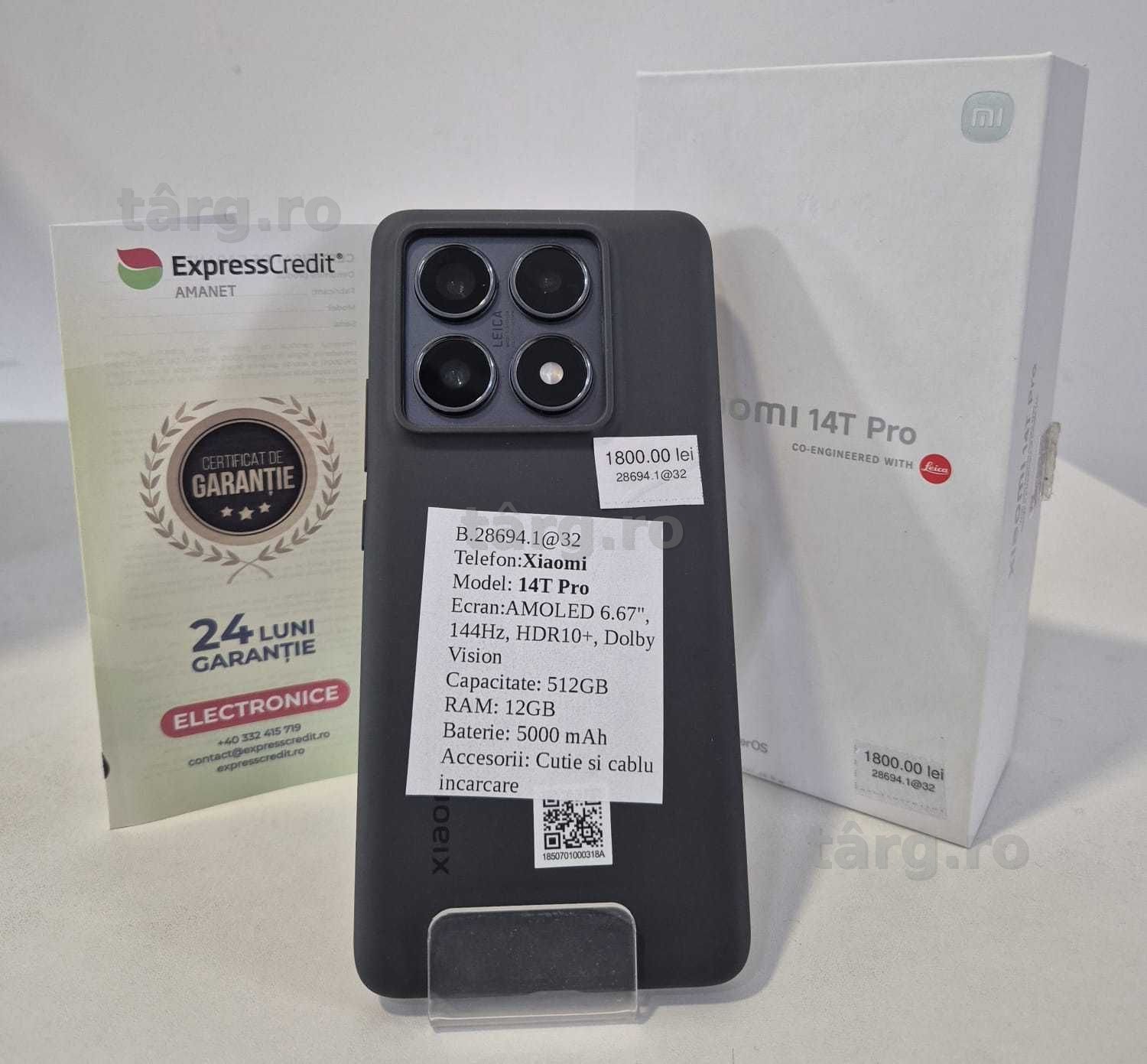 Telefon Xiaomi 14T Pro (AG35 B28694.1-ag32) 2 ANI GARANTIE! 2