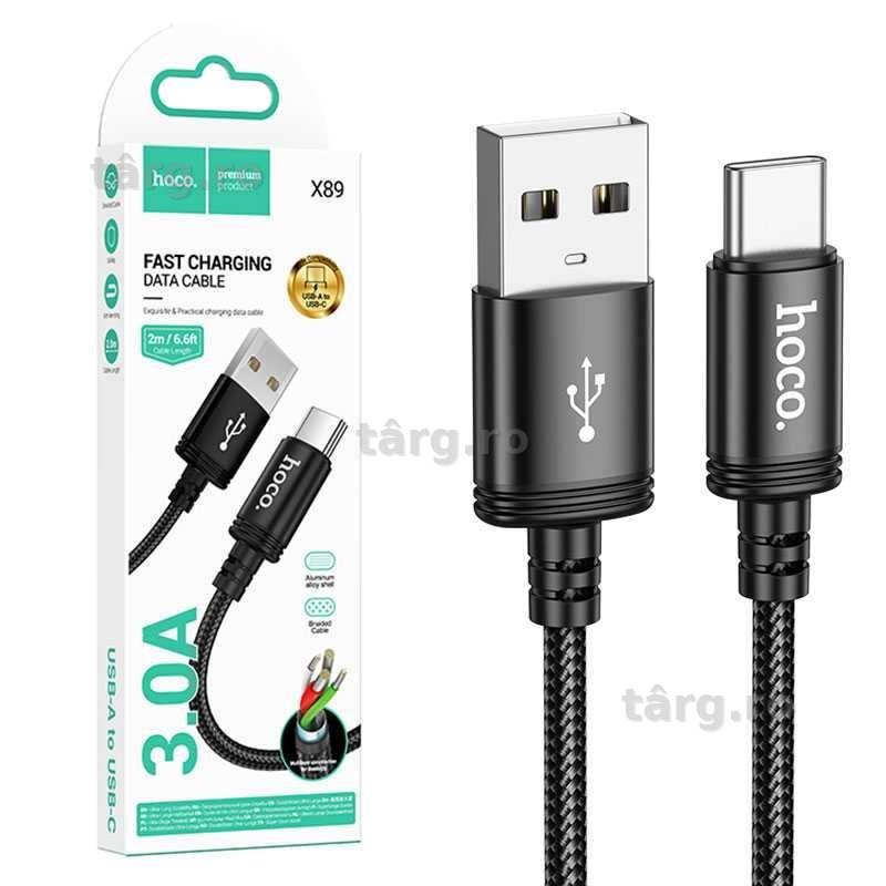 Cablu Date si Incarcare 2m, USB la USB-C, Hoco (X89) 2.4A