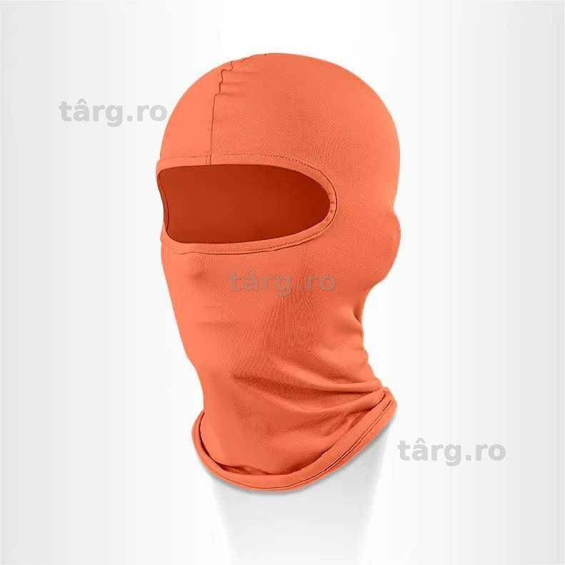 Cagula Moto, Unisex, Material elastic, respirabil, Marime universala, Portocaliu