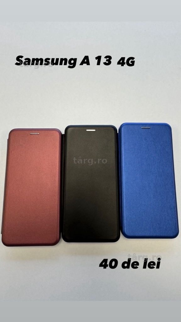 Husa piele ecologica tip carte, Folie, Incarcator, Cablu Samsung A13