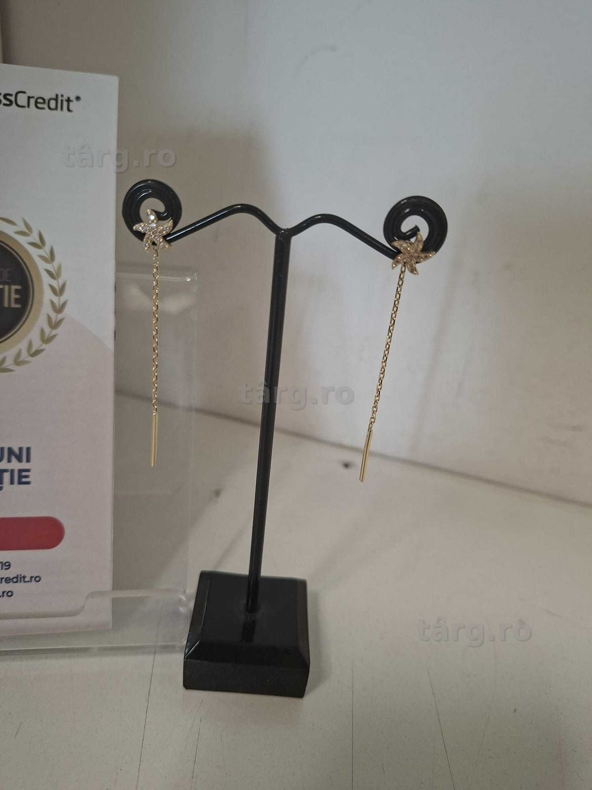 (Ag33) Cercei Aur 14K/Garantie 2 ani 2