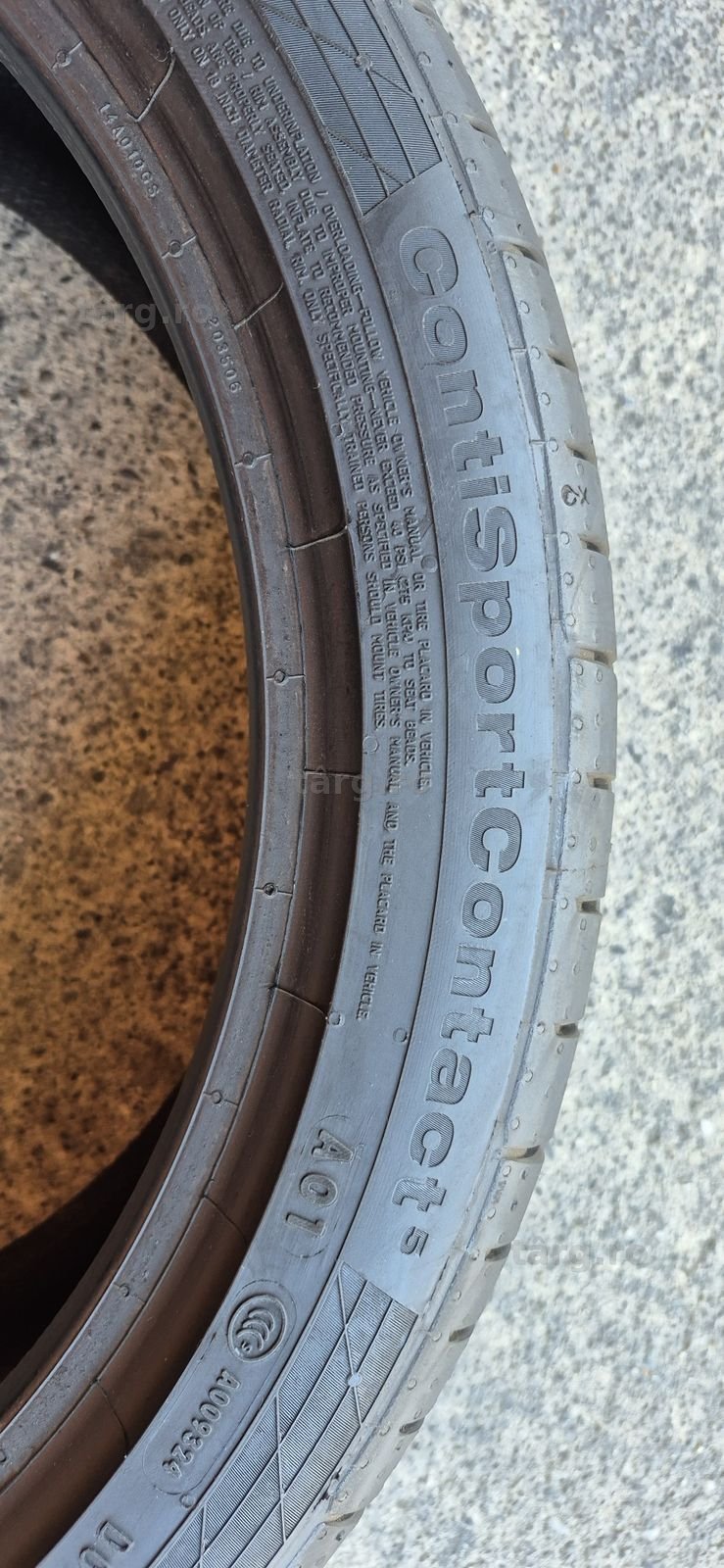 4 anvelope vara Continental,fata ca noi 225/40/18,spate 15% uzura 255/35/18.Pretul este pe bucata. 5
